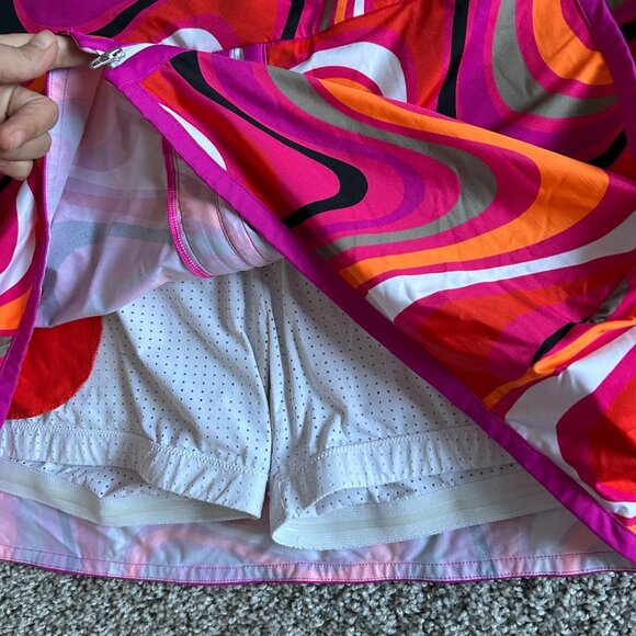 Kinona Colorful Women's Athletic Skort Inner Shorts Size Xl Funky Retro - Picture 6 of 10